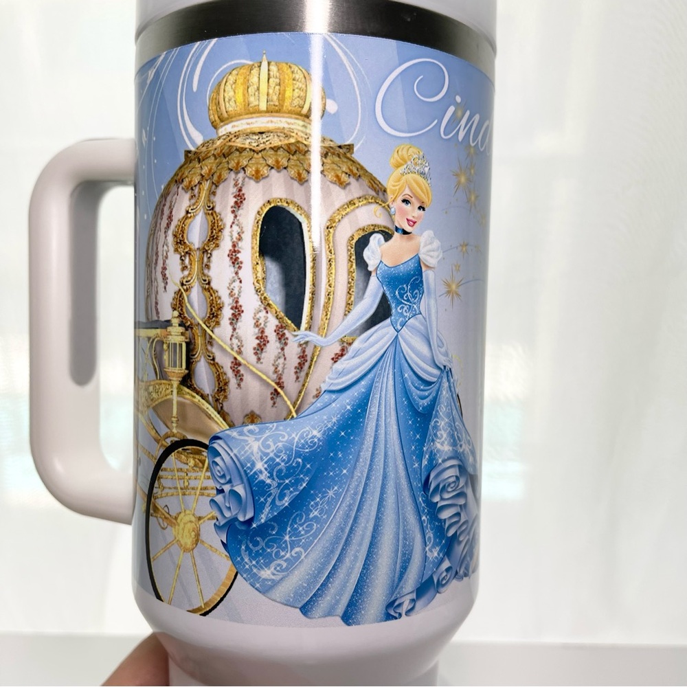 Custom 40oz Tumbler Disney Princess Cinderella Brand new double wall stainless t - Picture 12 of 14